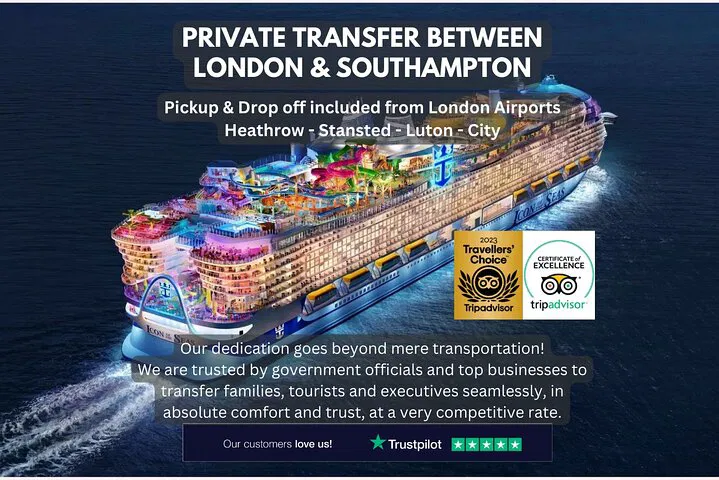Luxury Private Transfer: London & Southampton - Cruise Terminal or Hotel