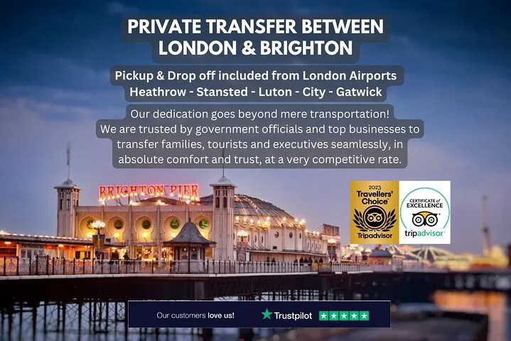 Luxury Private Transfer: London to Brighton with VIP Meet & Greet