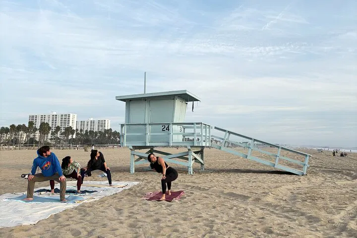Santa Monica Sunrise: Stretch, Sip & Serenity on the Beach!