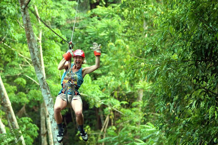 Soar Through Krabi's Rainforest: Zipline & Abseil Adventure!