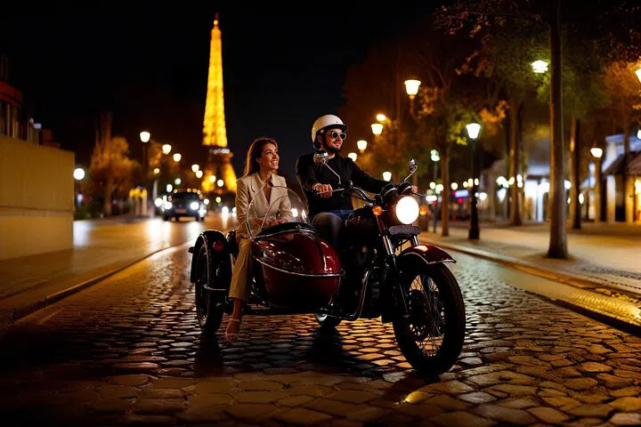 Parisian Adventure: Capture Your Dream Photoshoot in a Vintage Sidecar!