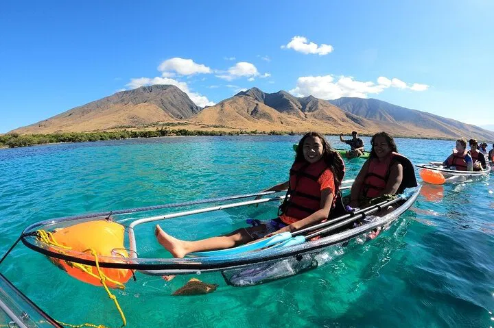 Glide & Glimpse: Maui's Turtle Reef Clear Kayak Snorkel Adventure