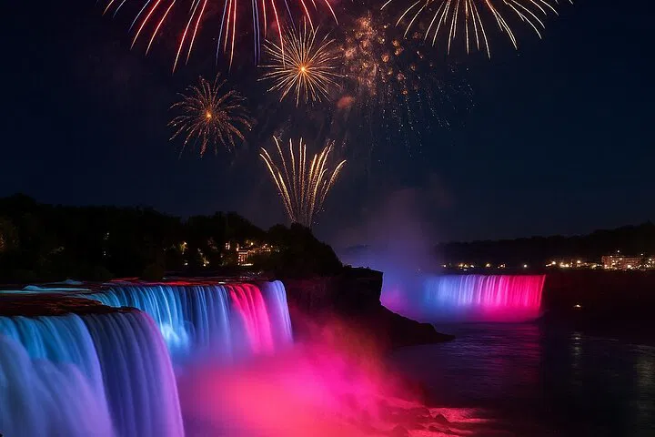 Niagara Falls Night Tour: Rainbow Lights & Fireworks!