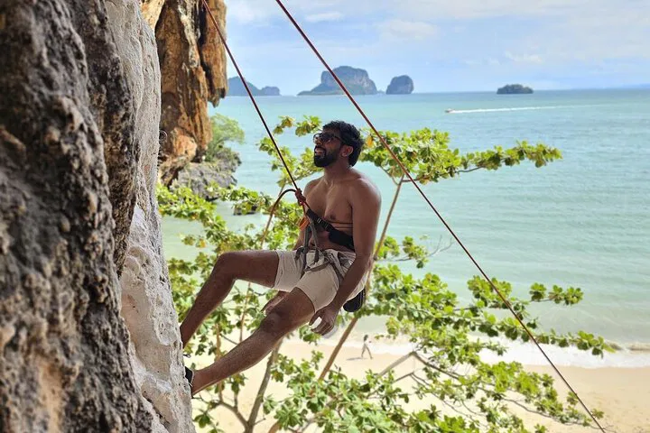 Conquer Krabi's Cliffs: Railay Beach Rock Climbing & Cave Expedition