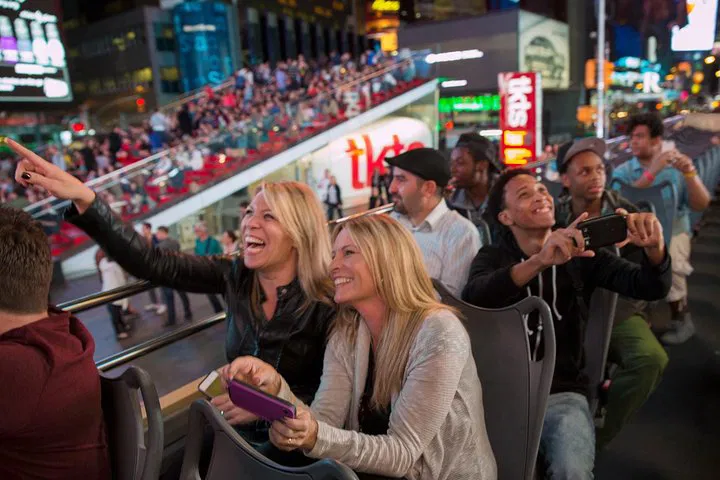 NYC Nights Unveiled: Open-Top Bus Sightseeing Adventure