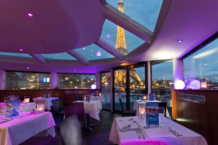 Seine River Dinner Cruise: Live Music & Eiffel Views!