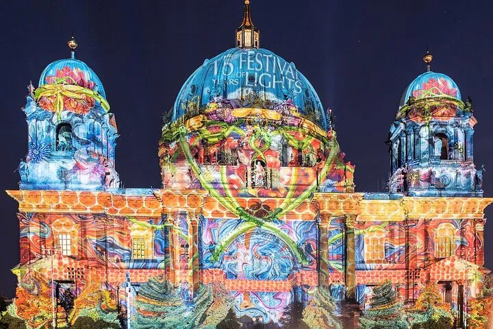 Berlin's Festival of Lights Rickshaw Ride: TV Tower to Gate!