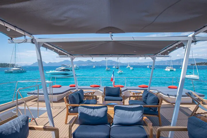 Sunrise Serenity: Catamaran Escape in Antibes' Bay of Angels