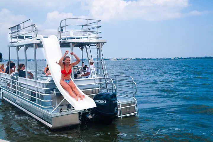 Double Decker Dewey Beach Pontoon Party: Slide into Fun!